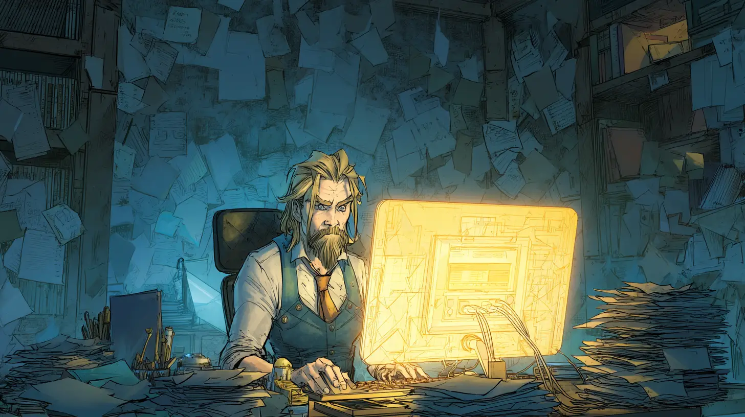 Freelancer holding a glowing invoice surrounded by motion lines symbolising speed and reliability